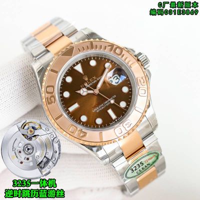 Clean Factory Rolex Yacht-Master 40mm 3235 Movement 904L Steel Coffee Men Watch